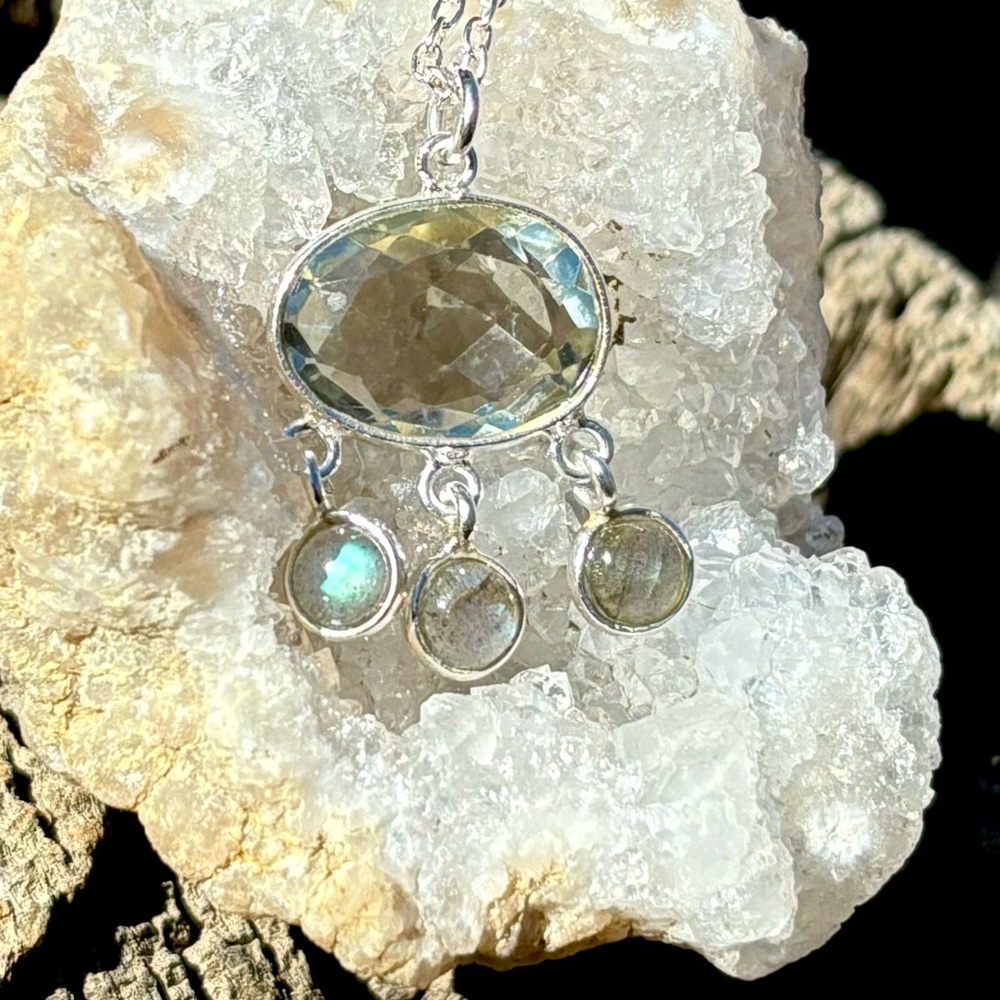 Green Amethyst & Labradorite Necklace - Picture 12 of 14